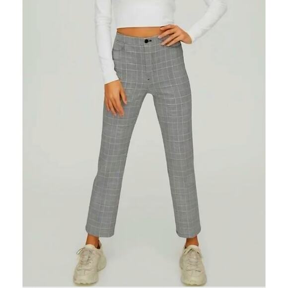 Sunday Best Sz2 Black n White Houndstooth Check Plaids Freshman Straight pants - Picture 3 of 13